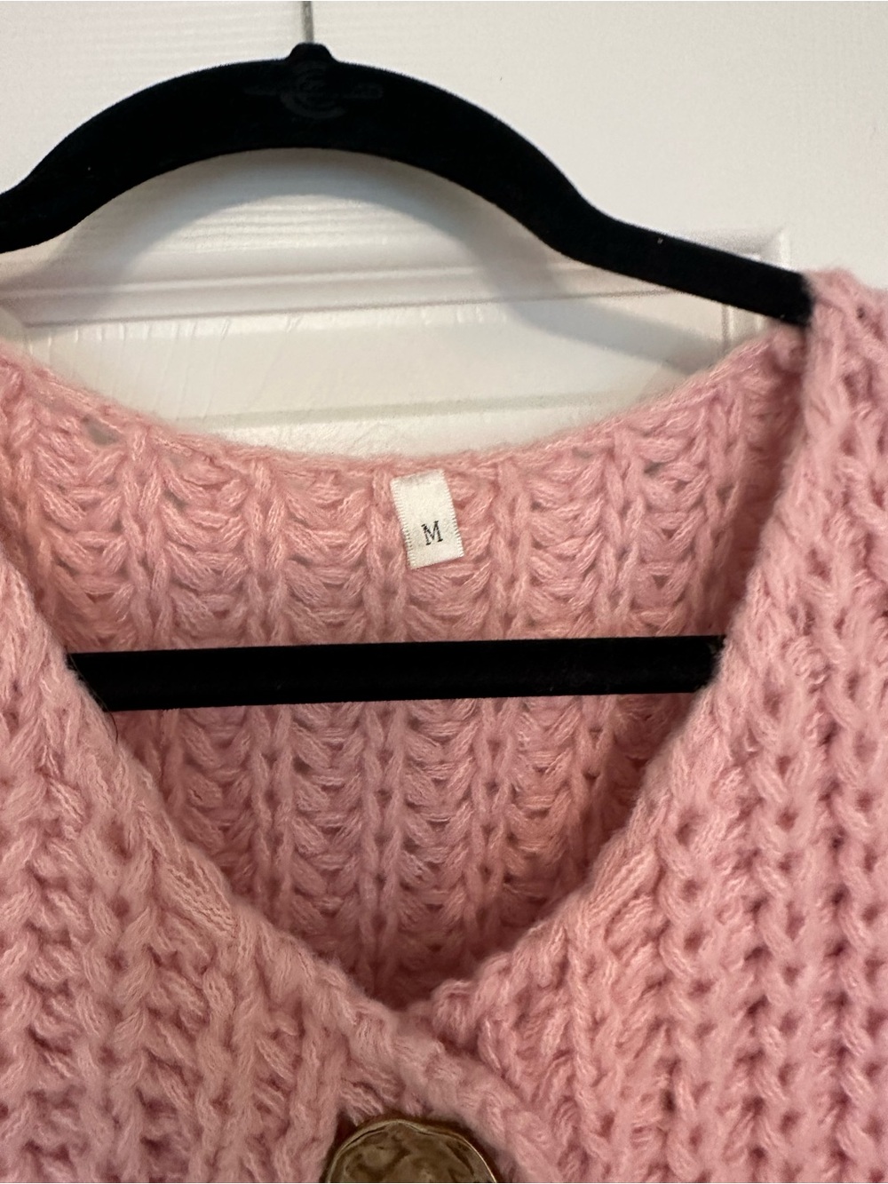 Women’s Chunky Knit light Pink gold Button-Front Sweater Vest- ZARA DUPE! - Picture 2 of 2
